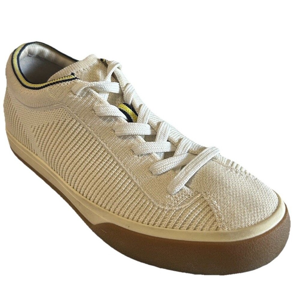Rothy's The Lace-Up Women  Size 6 Ivory Knit Gum Sole Sneaker Round Toe Casual